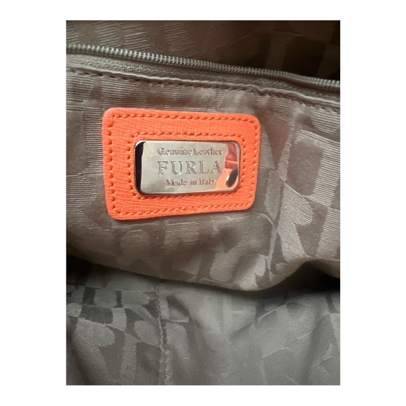 Furla Orange Large Leather Handbag Adjustable Straps - Picture 8 of 10